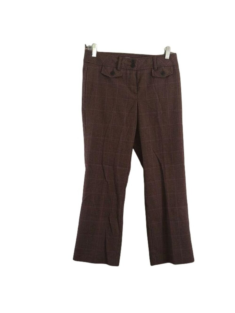 Bass Womens Brown & Pink Houndstooth Stretch Pants Size 2